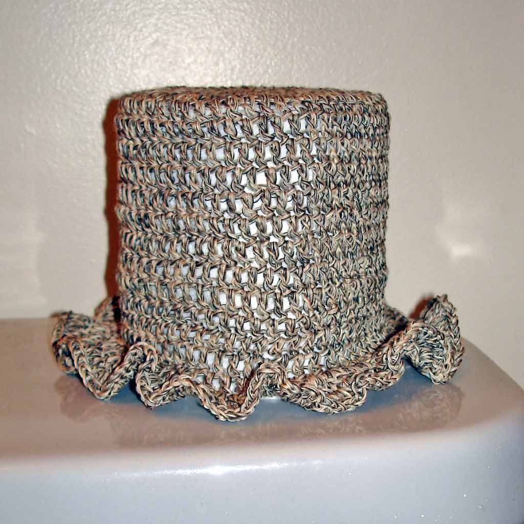 Crochet Toilet Paper Hat with Sewing Threads